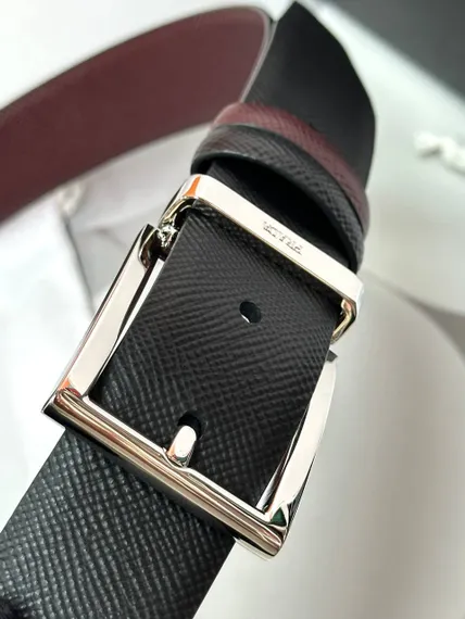 Двухсторонний ремень Prada, черный/бордовый