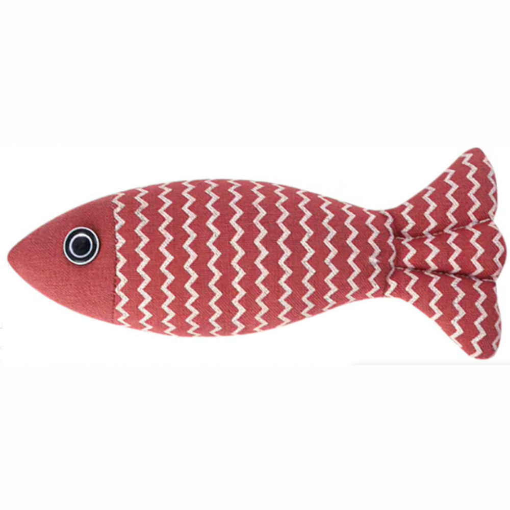 Игрушка для кошек рыбка полосатик с кош. мятой 21х8см rich breed ик-161 бордовый