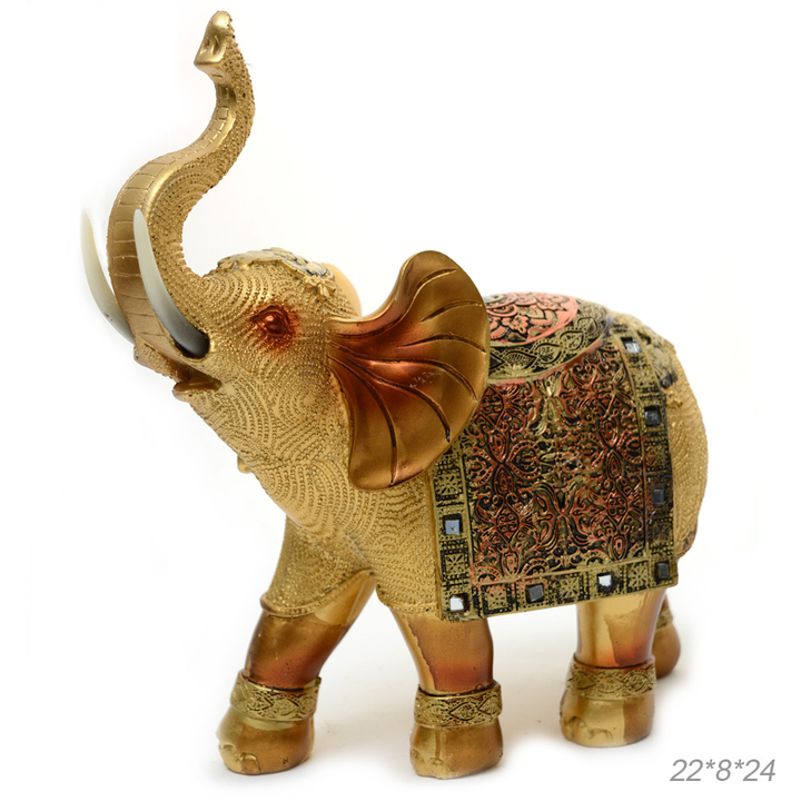 Статуэтка Слон с зеркалами кристалл узор бронзовый коричневый цвет золотистый 22 х 8 х 24 см