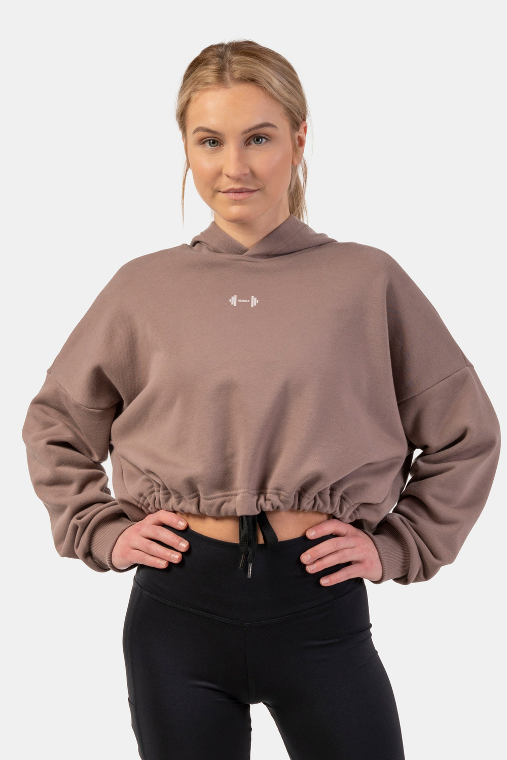 Худи LOOSE FIT CROP HOODIE ICONIC 421 Коричневая