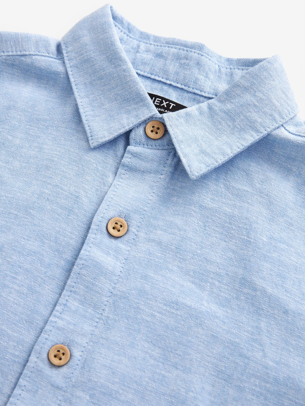 Рубашка льняная с коротким рукавом для мальчика Next 907-584, Голубой
