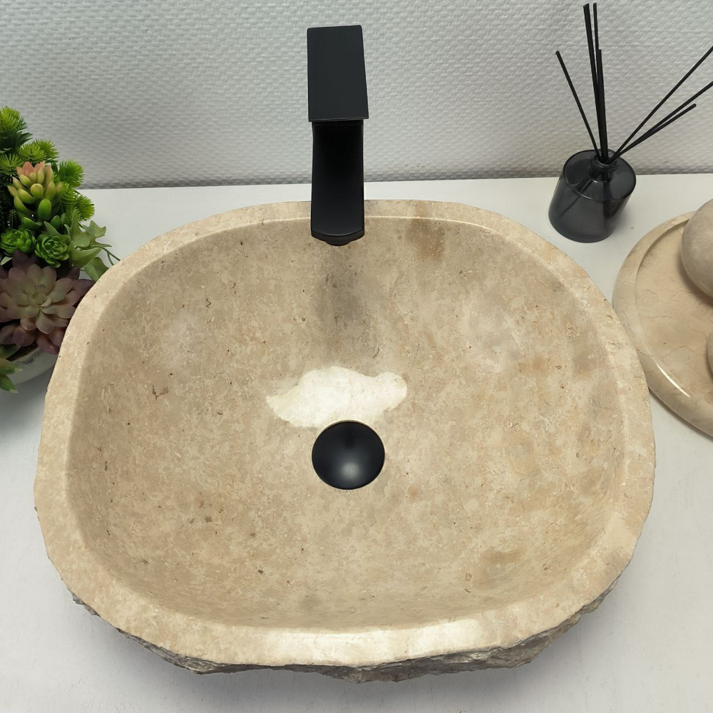 Раковина из мрамора Erozy Cream EM-62684 (46*38*16) 124