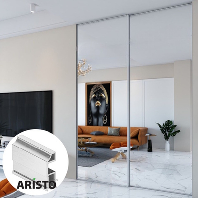 Дверь-купе ARISTO SLIM LINE, зеркало, профиль хром крацованный
