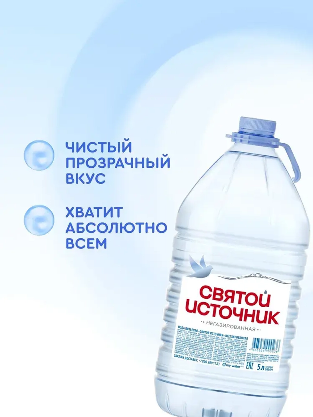 Вода негазированная Святой Источник, 2 шт х 5 л