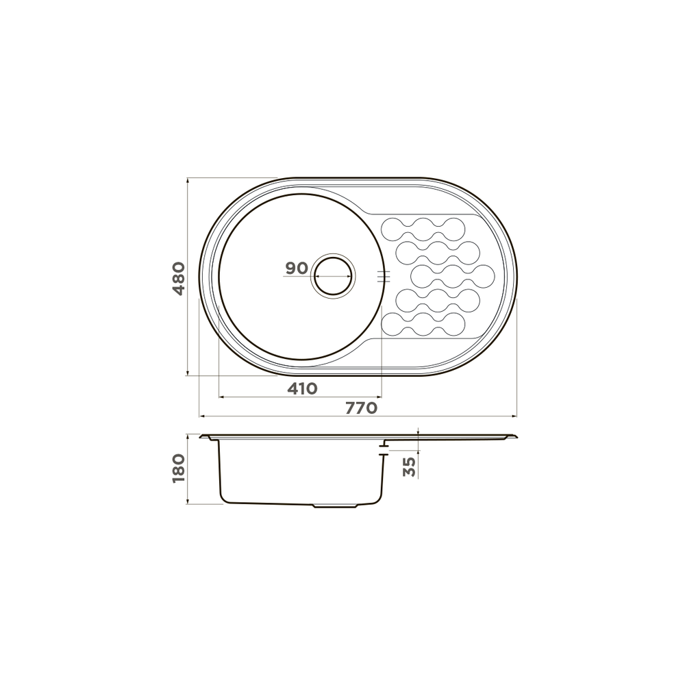 Мойка Omoikiri Kasumigaura 77-IN нерж. сталь | Нержавеющая сталь
