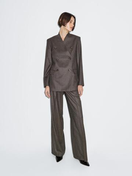 Massimo Dutti Пиджак из 100% шерсти, коричневый