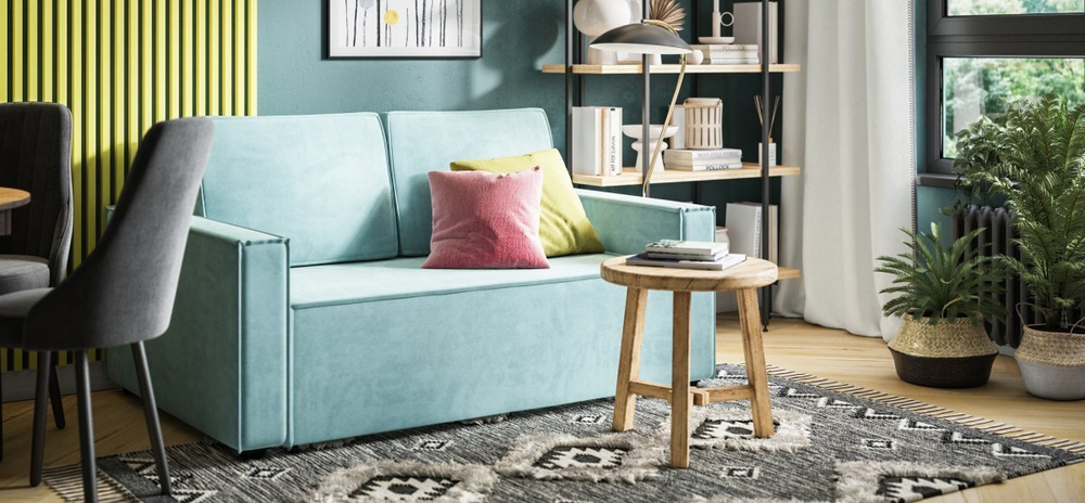 Диван Норд двухместный Велюр Монолит аква