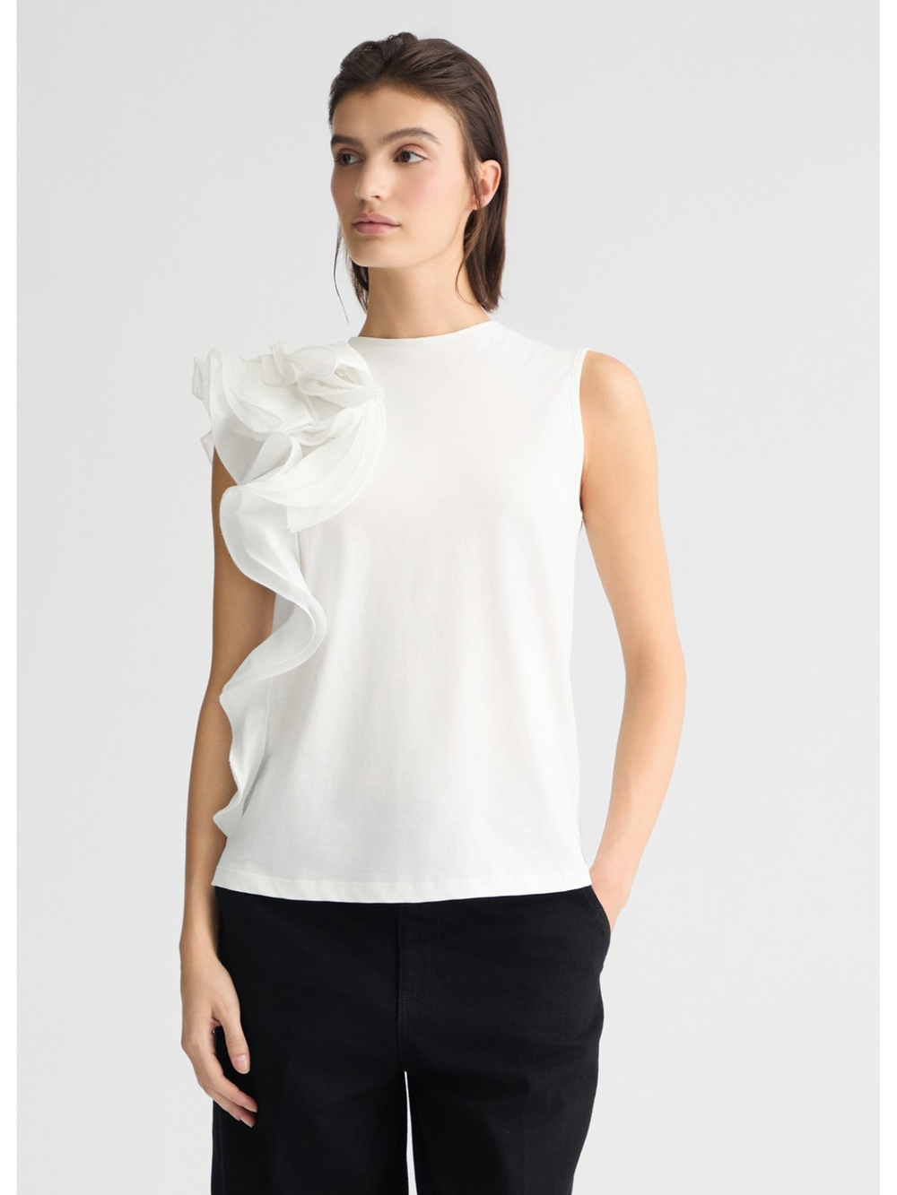 Топ женский T-Shirt Con Volant LIU JO