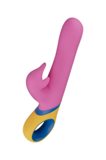 Розовый вибратор Copy с клиторальным отростком - 23 см. (Цвет: розовый)