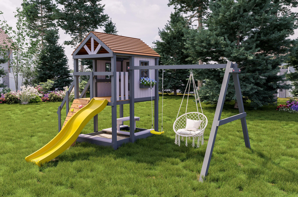 Детский домик с качелями "Прованс-2"