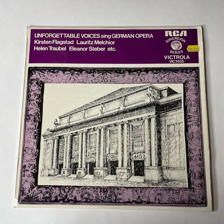 Винтажная виниловая пластинка LP Сборник Оперы Unforgettable Voices Sing German Opera (Англия 1969)