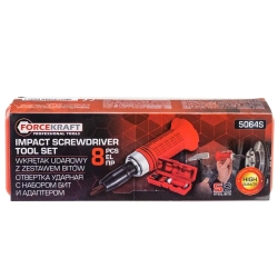 Отвертка ударная с набором бит и адаптером 8пр. FORCEKRAFT FK-5064S