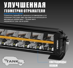 Балка AURORA ALO-P-D10-10-R14Y-AW 10″ 180W + ДХО белый/янтарный