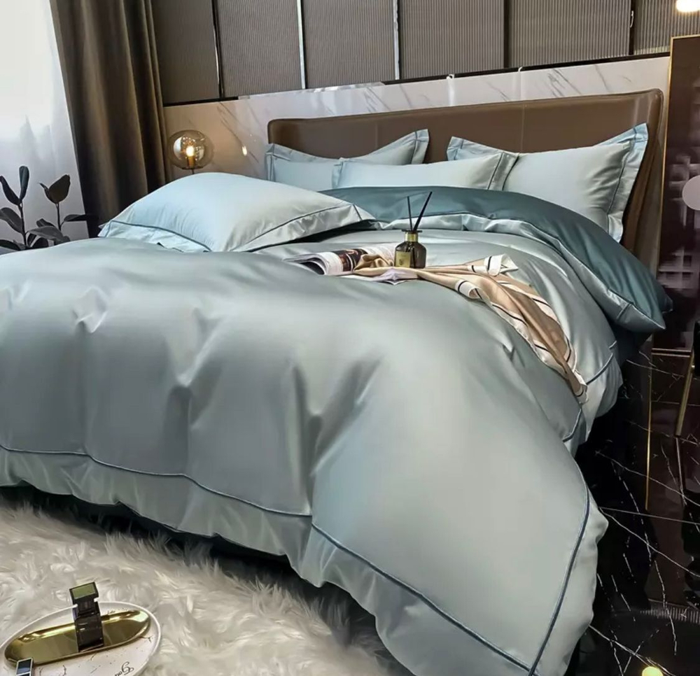 ZEPHYR HOME КПБ Двуспалка ЕВРО Мако-Сатин 100s Мятный