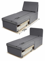 Кресло-кровать "Миник" 70 см, велюр Dream Grey
