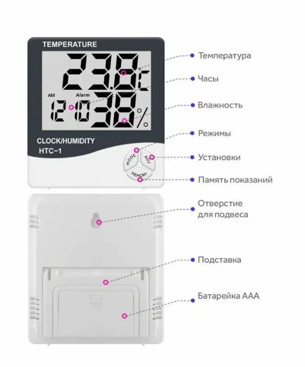Термометр-гидрометр цифровой HTC-1