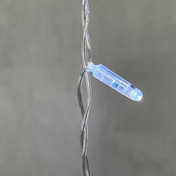 Светодиодная бахрома с колпачком 3,2*0,9 м., 180 холодных белых LED ламп, мерцание, прозрачный провод ПВХ, IP65, LTC (PIL180BLWCAP-10-2W)