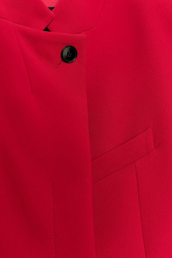 ZARA УКОРОЧЕННЫЙ БЛЕЙЗЕР С КОРОТКИМИ РУКАВАМИ — ZW COLLECTION, КРАСНЫЙ