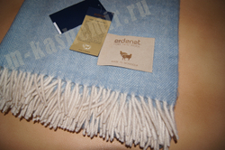 Плед из 100%  овечьей шерсти   150x200 (голубой, кисти)   - Erdenet (МОНГОЛИЯ)