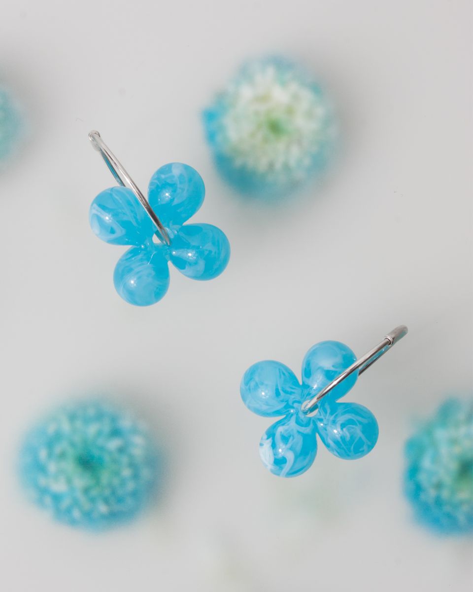 Моносерьга Стеклянный Цветок Воздух