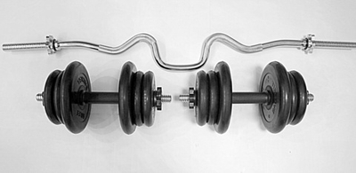 Комплект 2 гантели и гриф z-образный общий вес 50 кг