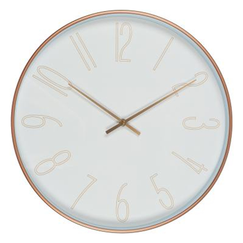 Часы настенные круглые, d40 см, пластик, цвет белый, арт08-33  (10шт/кор)