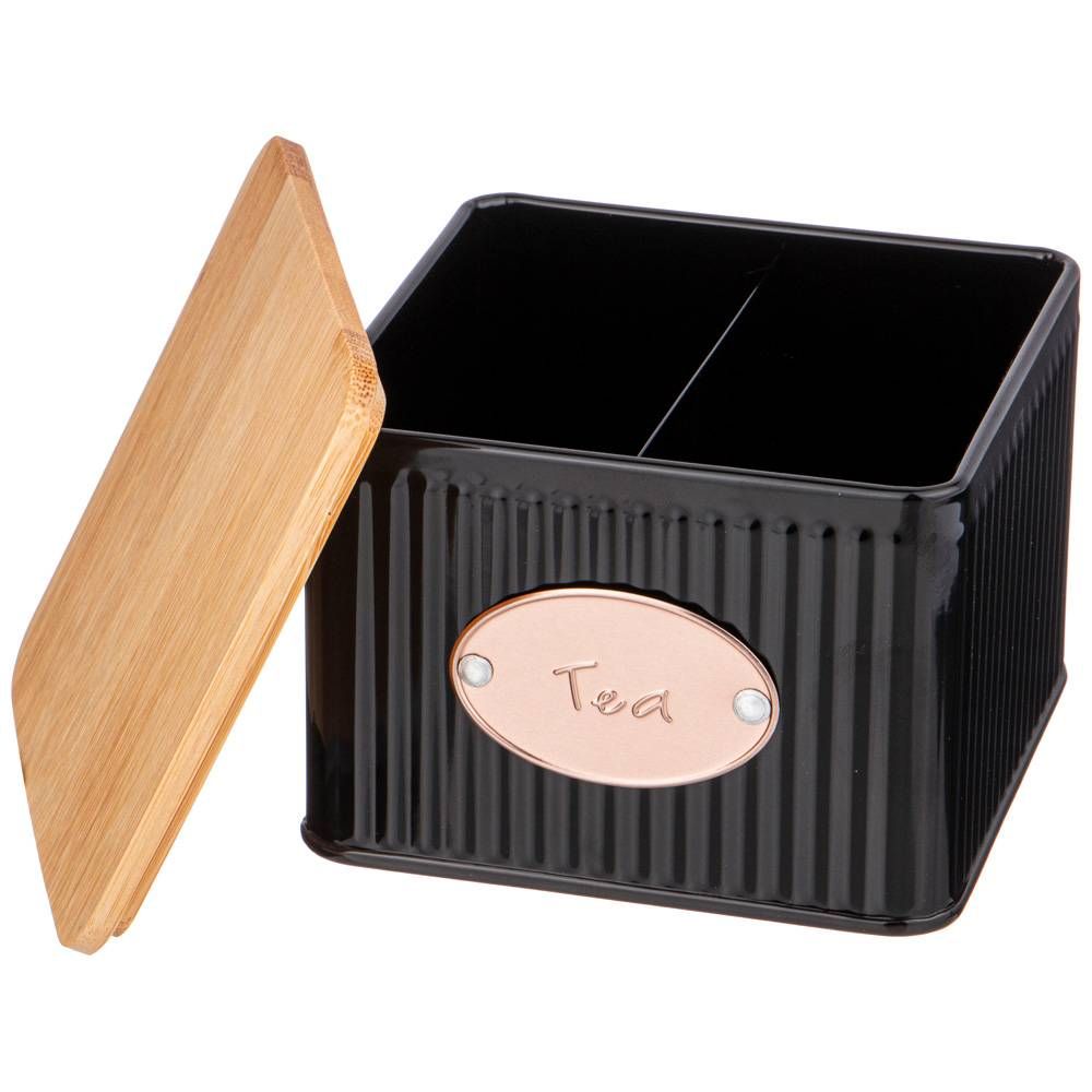 БАНКА AGNESS "ЧЕРНОЕ ЗОЛОТО"ДЛЯ ЧАЙНЫХ ПАКЕТИКОВ 11*11*7 СМ (КОР=24ШТ.)