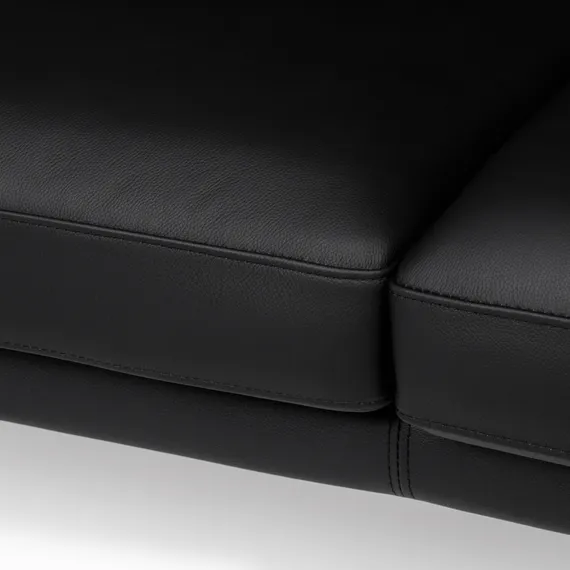 Диван Bisq, 211 см, черная кожа