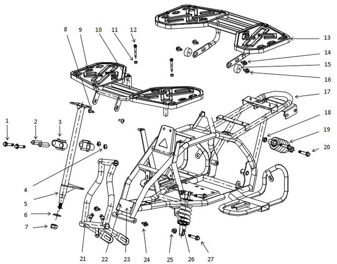 Запчасти C к квадроциклу Motax Grizlik X16