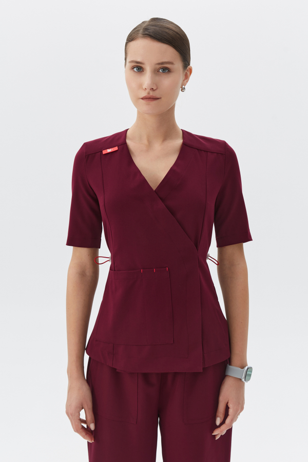 Топ с Запахом медицинский женский Йошо, бордо ОЛД