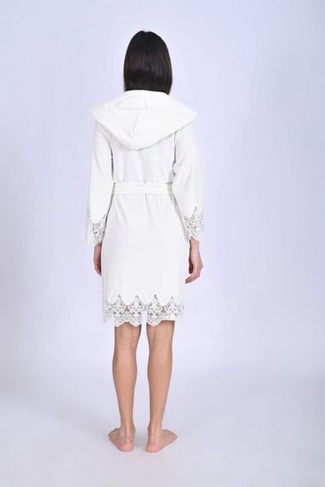 0483 Халат женский велюровый с капюшоном Nusa Niki Kadife