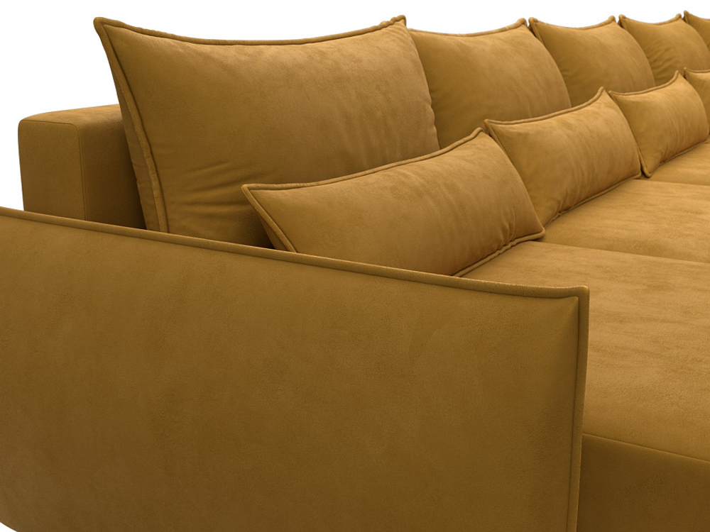 Диван П-образный Лига-051 НПБ МегаЛонг ВЕЛЮР BRUT 10 желтый