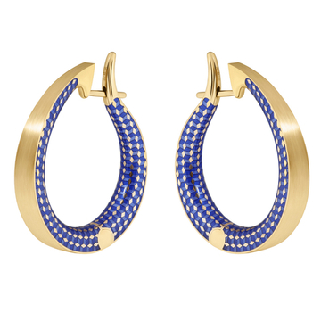 Серьги Конго с синей Эмалью, E0177-30/14