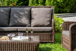 "Гляссе" лаунж-зона из искусственного ротанга, цвет коричневый