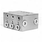VSL6-D - Питатель для двухлинейных систем смазки с рабочим давлением 400 бар, количество выходов 6, максимальная доза 5 мл/цикл, с фиксированным винтом
