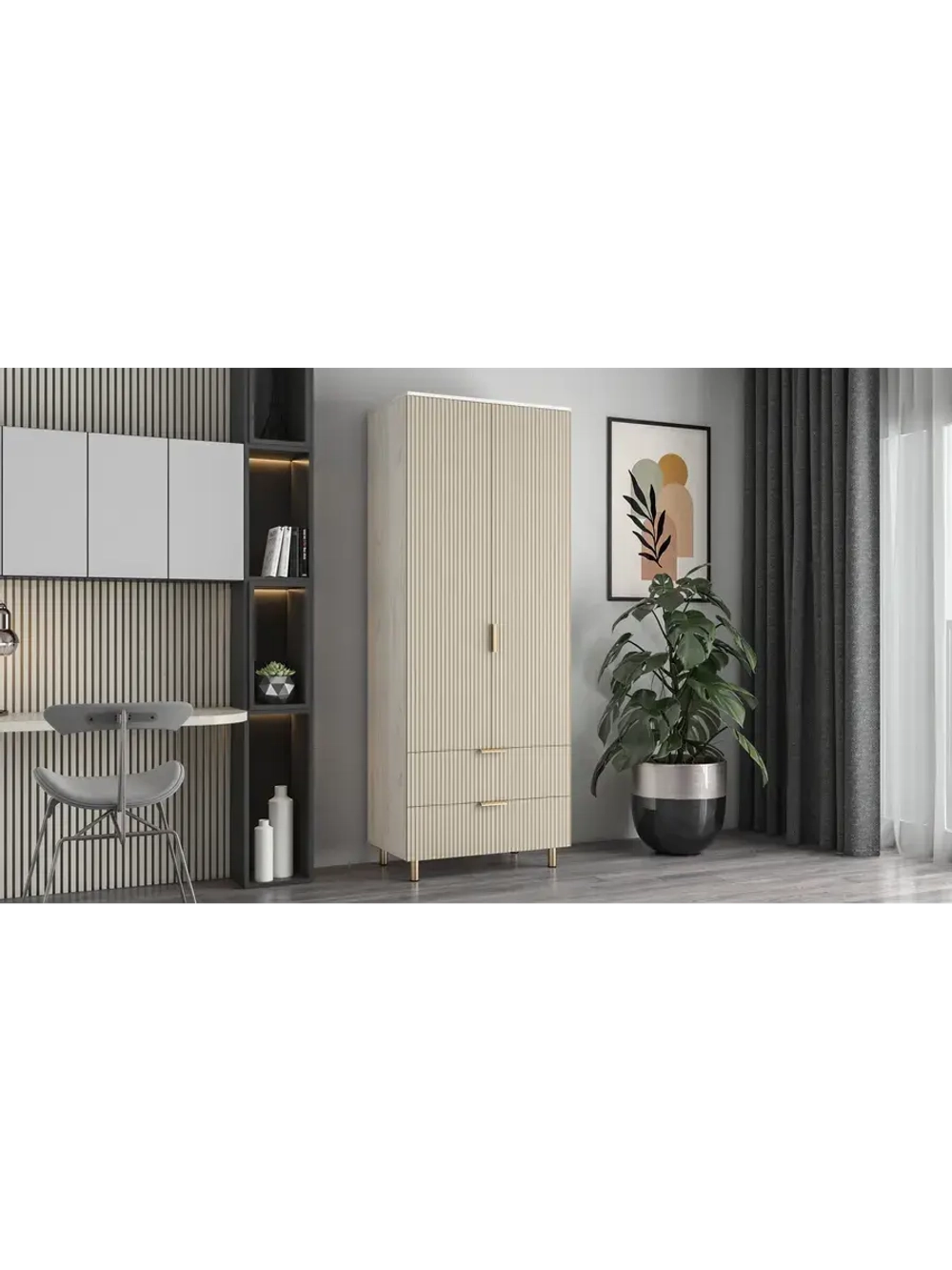 Шкаф распашной 80х50х210 с ящиками Birmingham 12