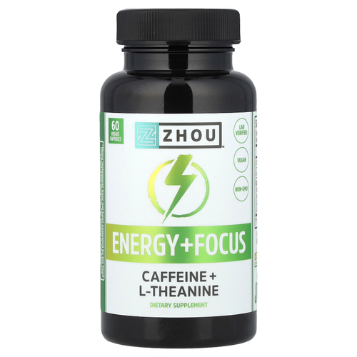 Zhou Nutrition, Energy + Focus`` 60 растительных капсул