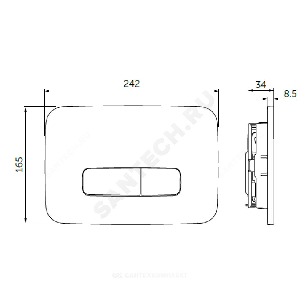 Кнопка для инсталляции черная глянцевая OLEAS M3 Ideal Standard R0123A6
