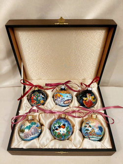 Набор елочных шаров  с ручной росписью Палех  №12