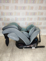 Автокресло детское Indigo Smart+ ISOFIX группа 0/1/2/3 (0-36) серый-зеленый