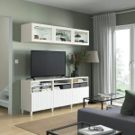 Тумба под телевизор - IKEA BESTÅ/BESTA, 180x42x192 см, белый, Бесто ИКЕА
