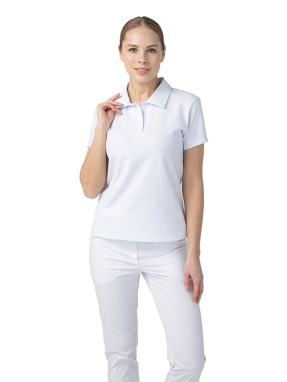 Поло медицинское женское Dr. Nice DRN110, белый, 52