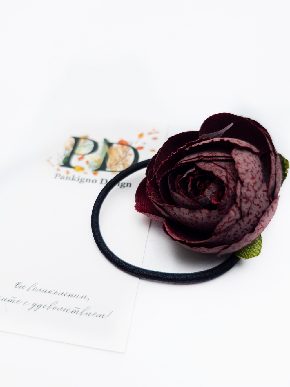 Резинка для волос Pankigno Design с бутоном пиона