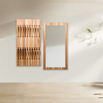 Вешалка для одежды настенная Пиафорте на 20 крючков 120х63 см / вешалка деревянная из массива сосны в прихожую, цвет орех