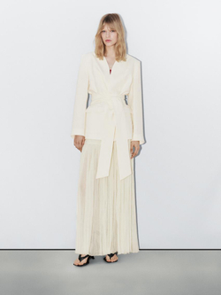 Massimo Dutti Блейзер из 100% льна - Studio, натуральный