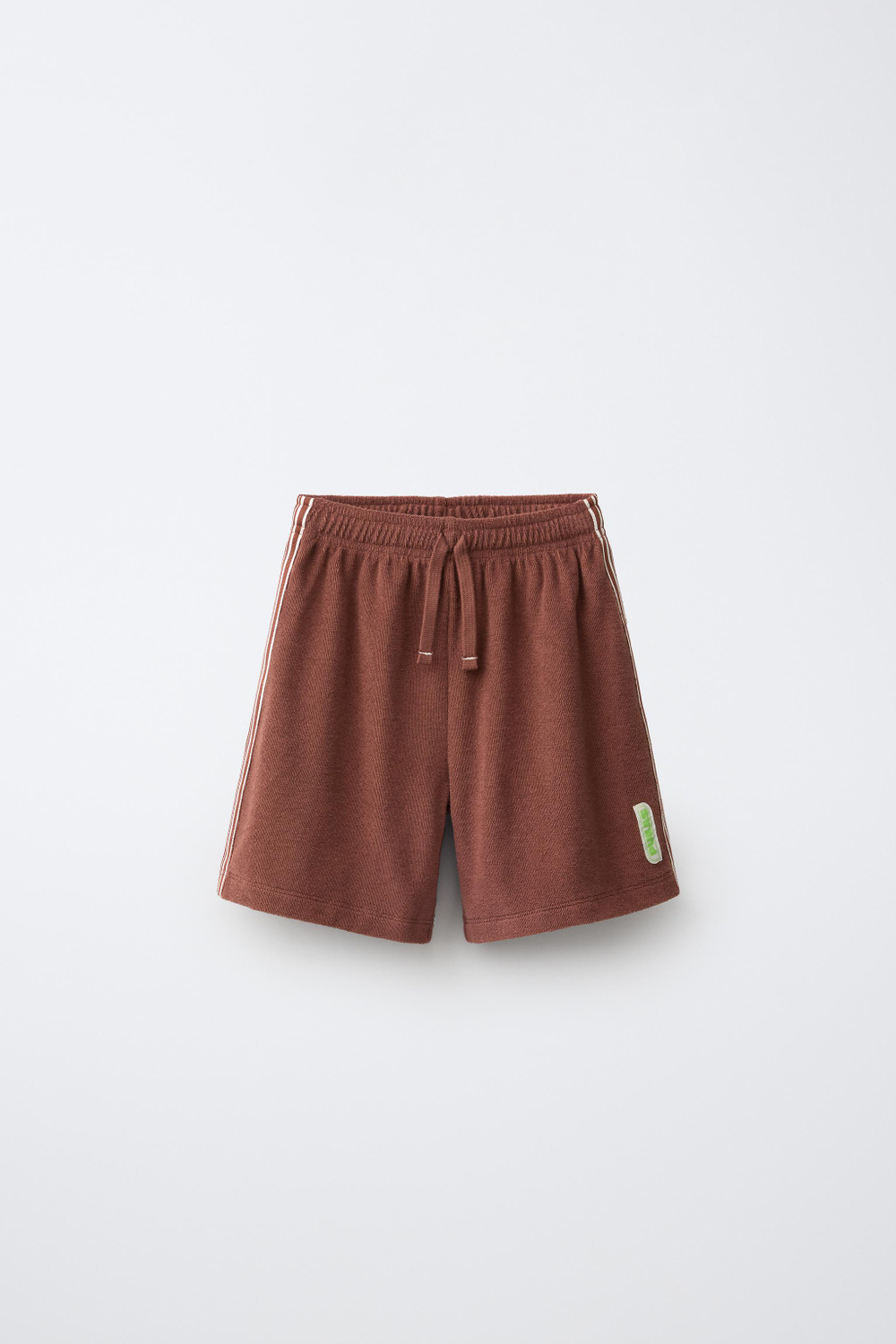 ZARA X PUKAS ШОРТЫ PUKAS SURF ИЗ МАХРОВОЙ ТКАНИ, КОРИЧНЕВЫЙ
