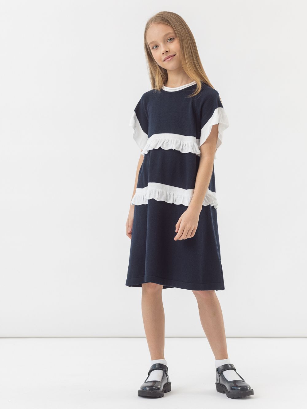 Платье синее для девочки арт. AT481