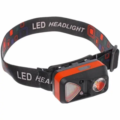 Фонарь налобный 6 режимов, 3LED, аккумуляторная батарея 500mAh USB W18