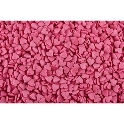 Посыпка кондитерская "Сердечки розовые мини" 4мм