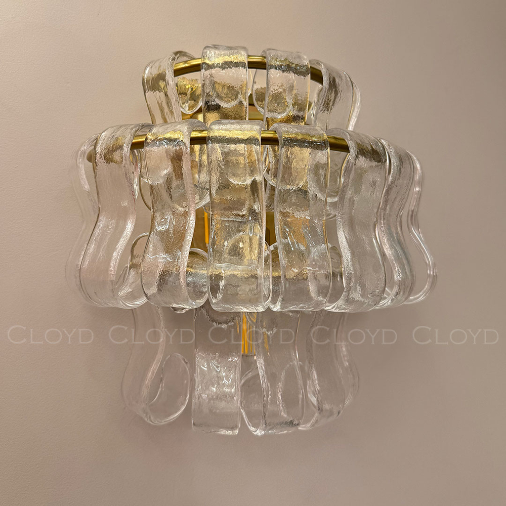 Бра Cloyd NAMASTE W3 / выс. 20 см - латунь - прозрачн.стекло (арт.20487)